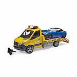 MB Sprinter Car Transporter with Light & Sound Module and Bruder Roadster 