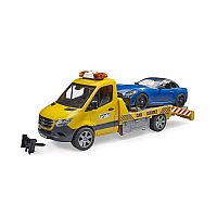 MB Sprinter Car Transporter with Light & Sound Module and Bruder Roadster 