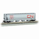 Bachmann Canadian National - 4 Bay Cylindrical Grain Hopper - N Scale.