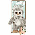 Lil' Hootsy Grey Owl Paci Holder - Bearington Baby Collection.