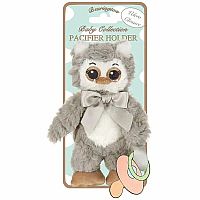 Lil' Hootsy Grey Owl Paci Holder - Bearington Baby Collection.