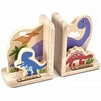 Wooden Dinosaur Bookends