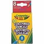 Short Pastel Coloured Pencils - 8 Pack