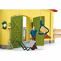 Large Barn with Animals and Accessories - Yellow 