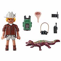 Special Plus: Researcher with Young Caiman - Retired