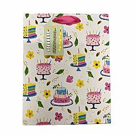 Birthday Cakes and Flowers Gift Bag Medium  