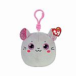 Catnip - Grey Mouse Mini Squish-A-Boo Clip