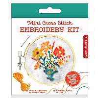 Mini Cross Stitch Embroidery Kit - Flowers