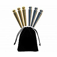 Metal Cribbage Pegs - 3 Gold, 3 Silver.