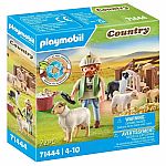 Country: Young Shepherd with Flock of Sheep