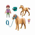 Horses of Waterfall: Child with Pony and Foal