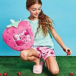 Strawberry Packaging Fleece Plush Pillow