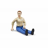 Woman with Light Skin and Blue Jeans. .